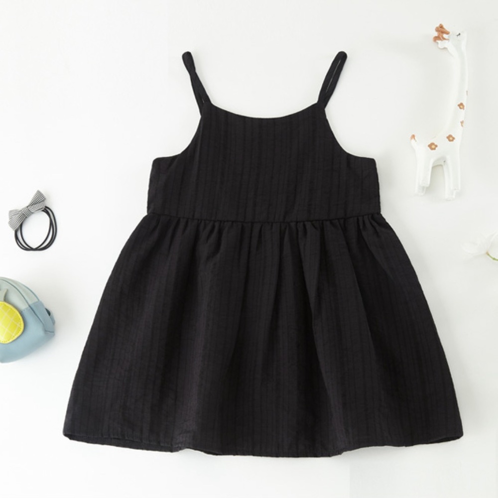 Toddler Girls Classic Summer Tank Cami Dress Black